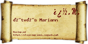 Ötvös Mariann névjegykártya
