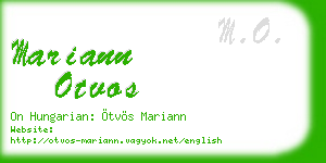 mariann otvos business card